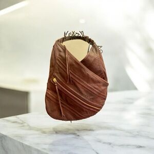 BOGNER Pebbled Plum Color Leather Bag